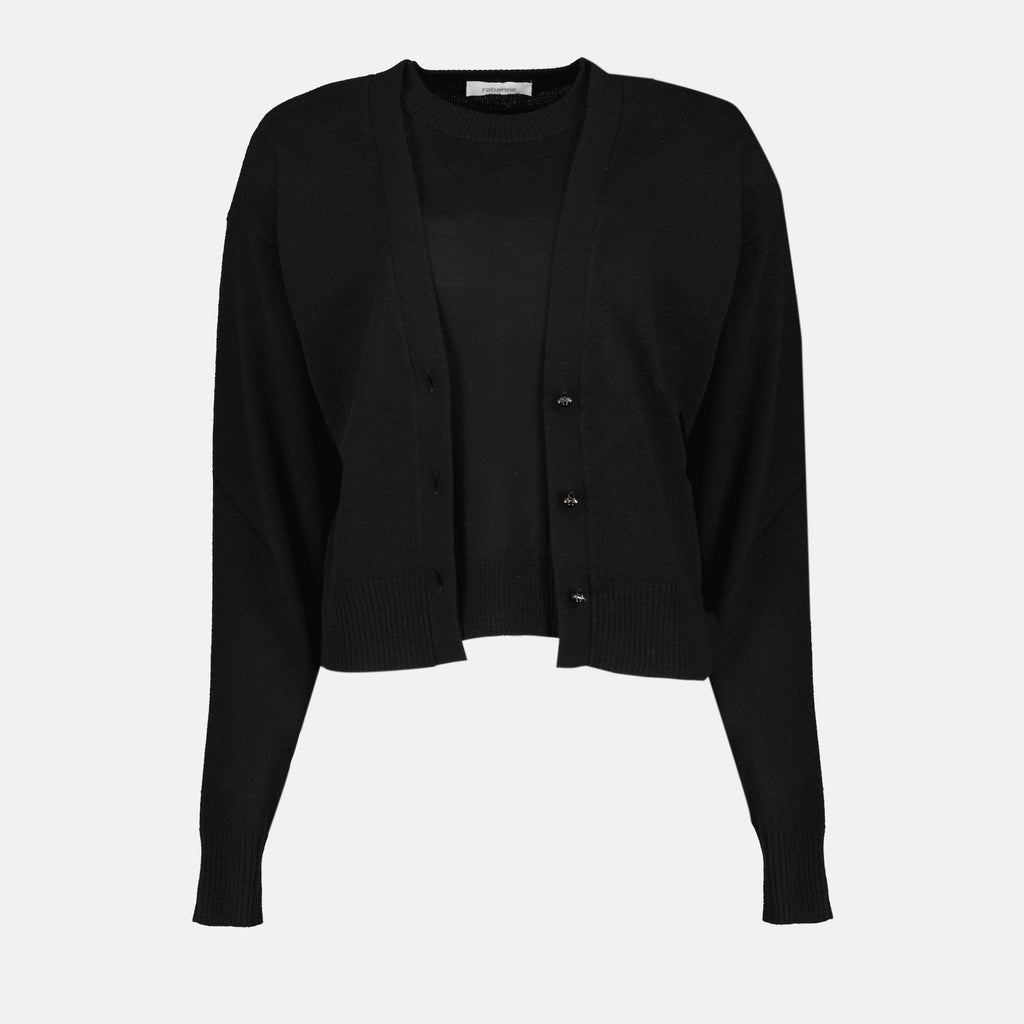 여성용 Rabanne 브랜드 울 스웨터 이미지 - 2025 가을/겨울 시즌 - 전면 보기