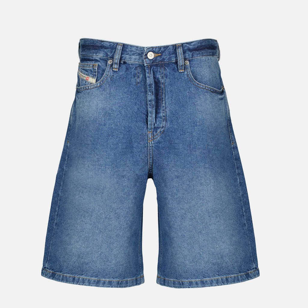 Image of the D-Sire Blue Denim Shorts by Diesel for Women - Spring-Summer 2026 - Front View