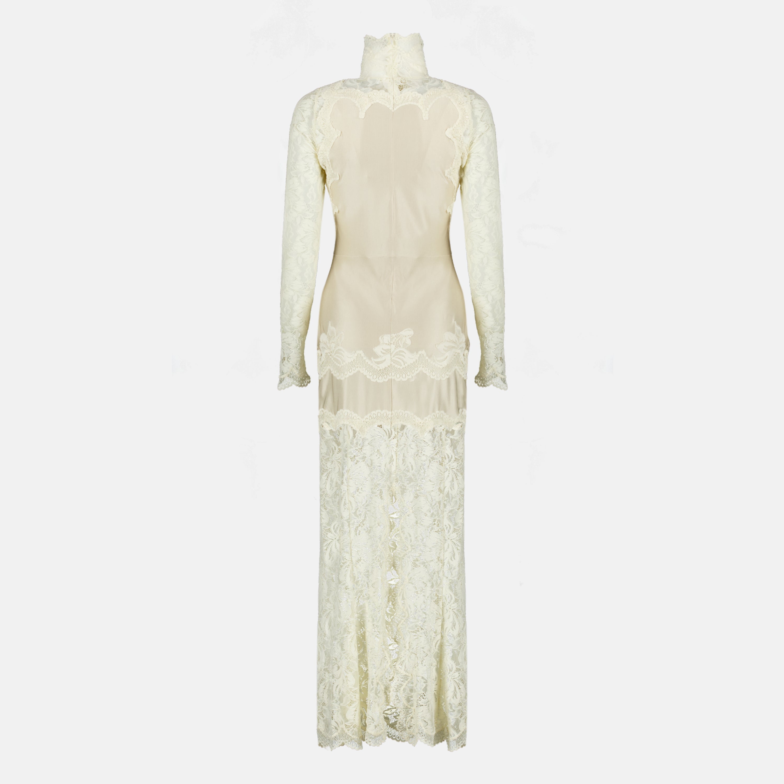 Robes Vestido Largo de Encaje Beige Rabanne Beige Femme