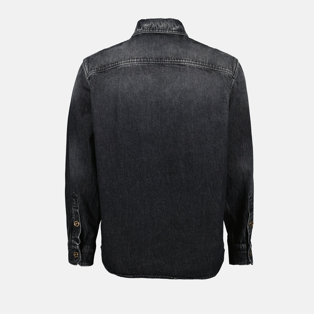 Chemises Chemise en jean Versace Noir Homme
