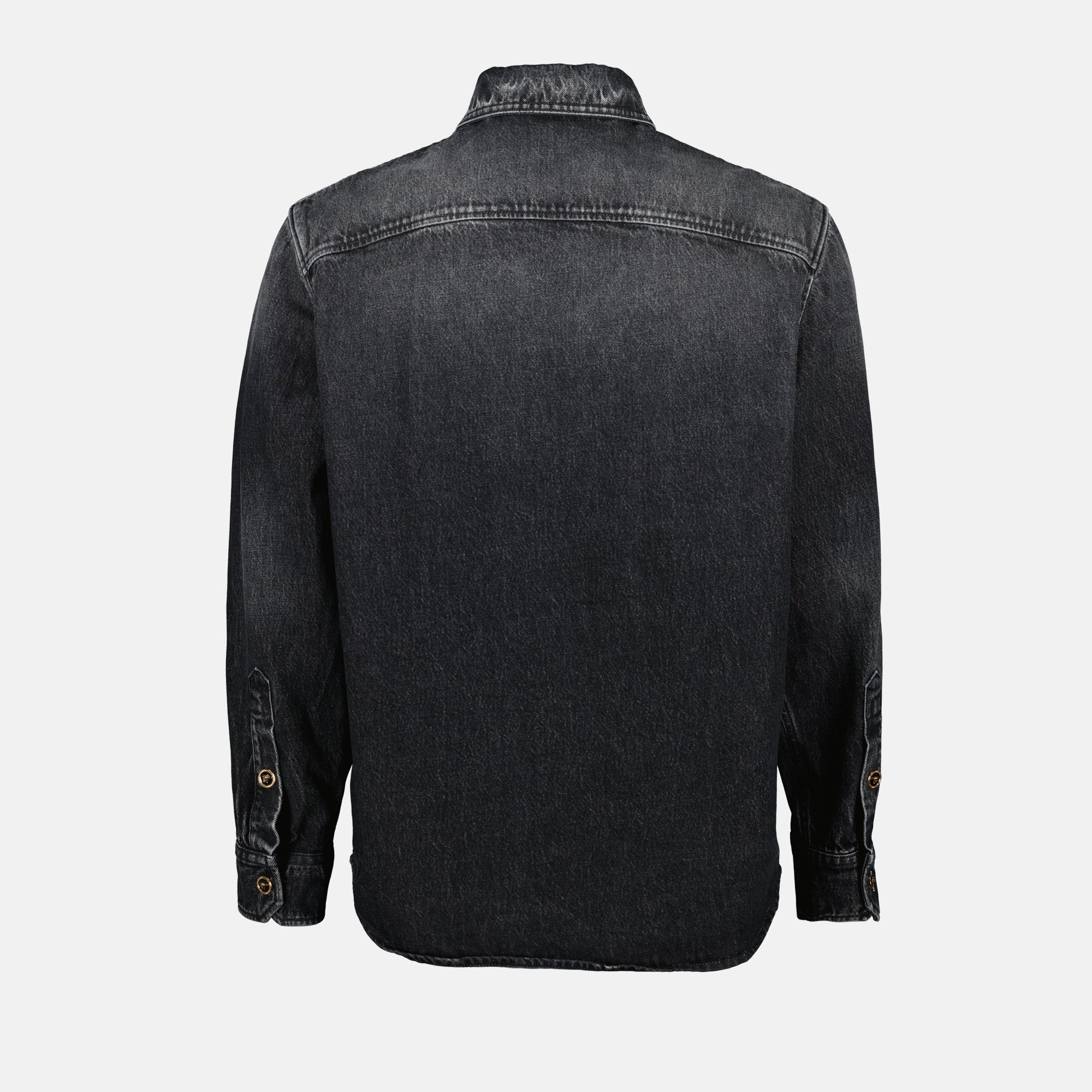 Chemises Chemise en jean Versace Noir Homme