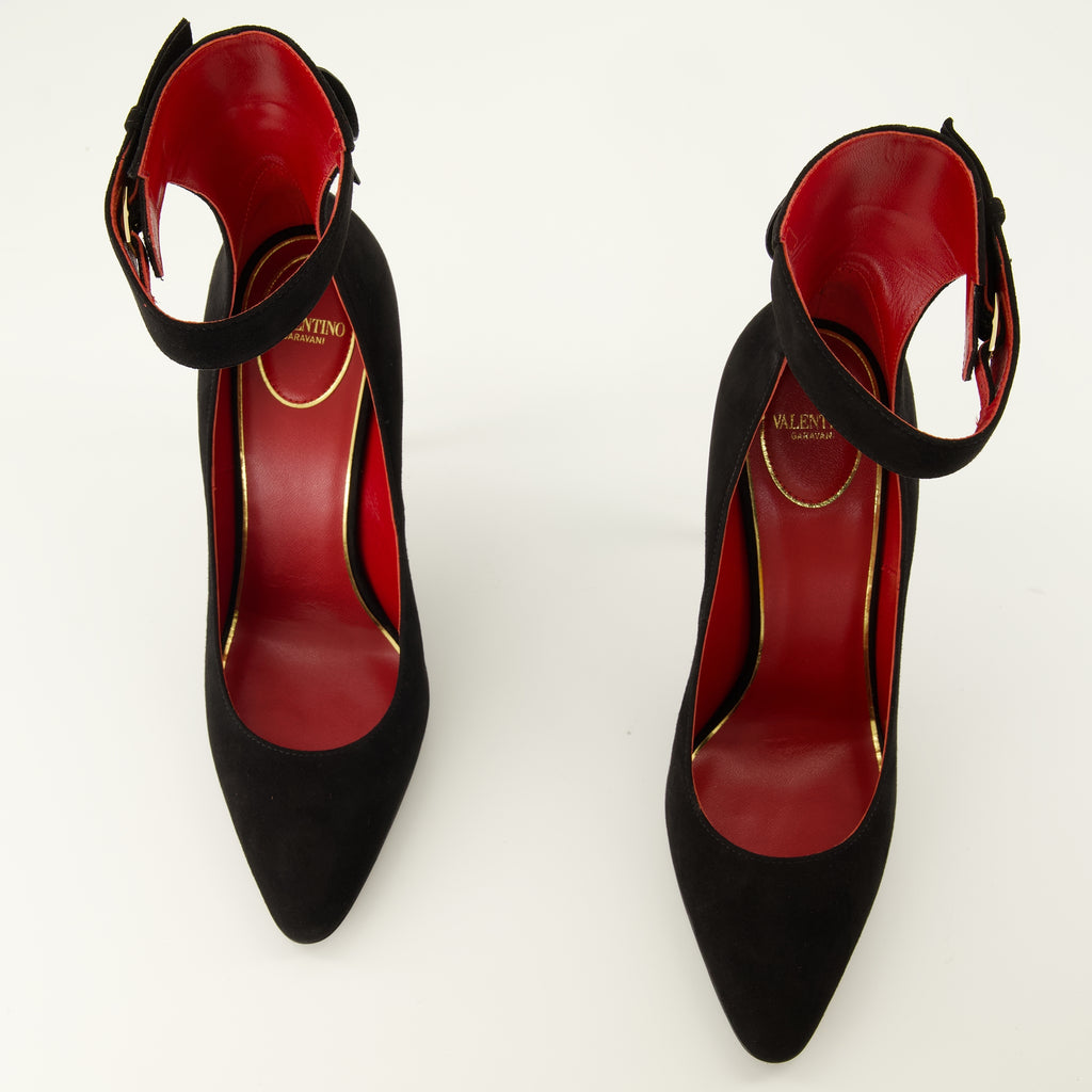 Escarpins Décolleté in Pelle Nera Valentino Garavani Noir Femme