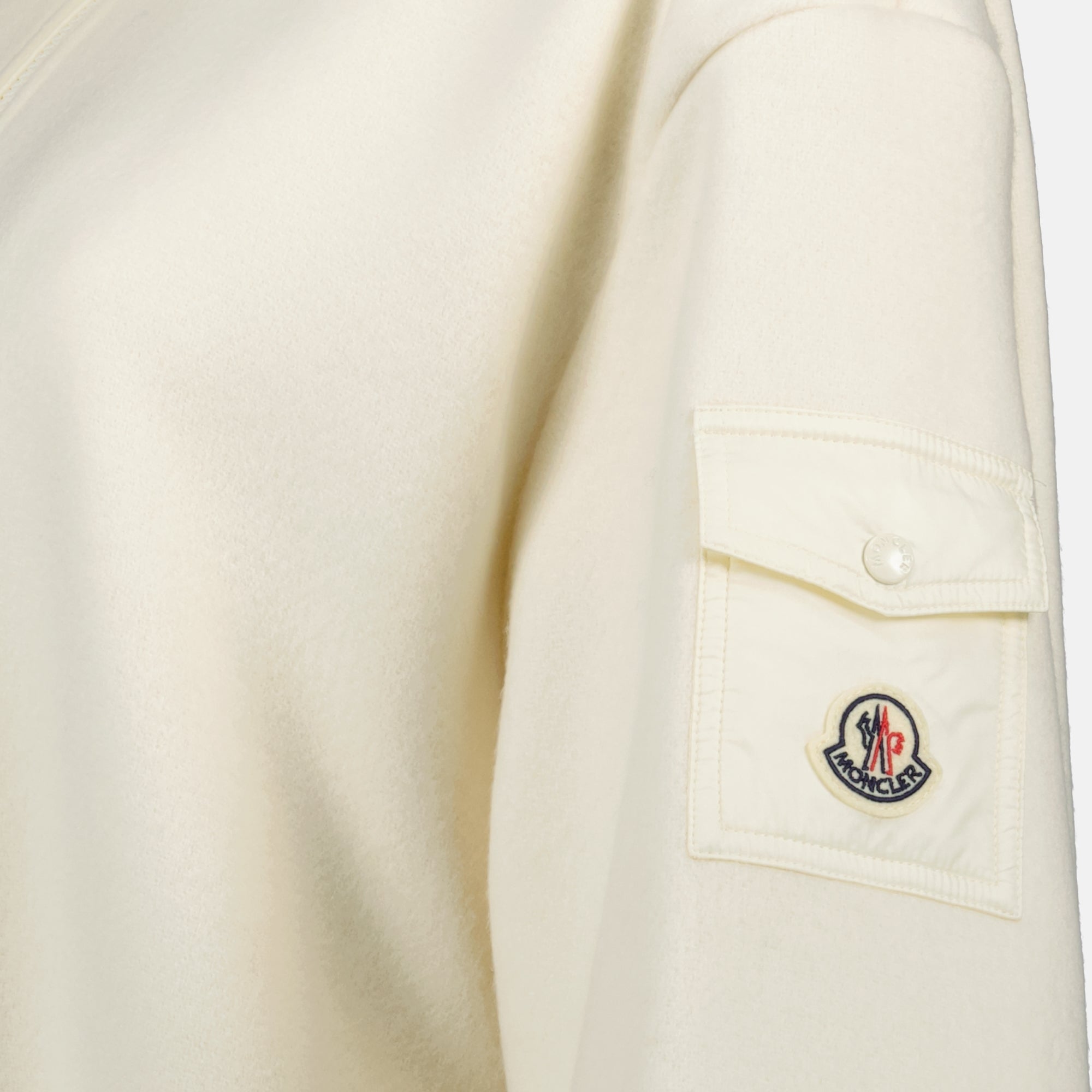 Giubbotti Cappotto in lana con zip Moncler Bianco Donne