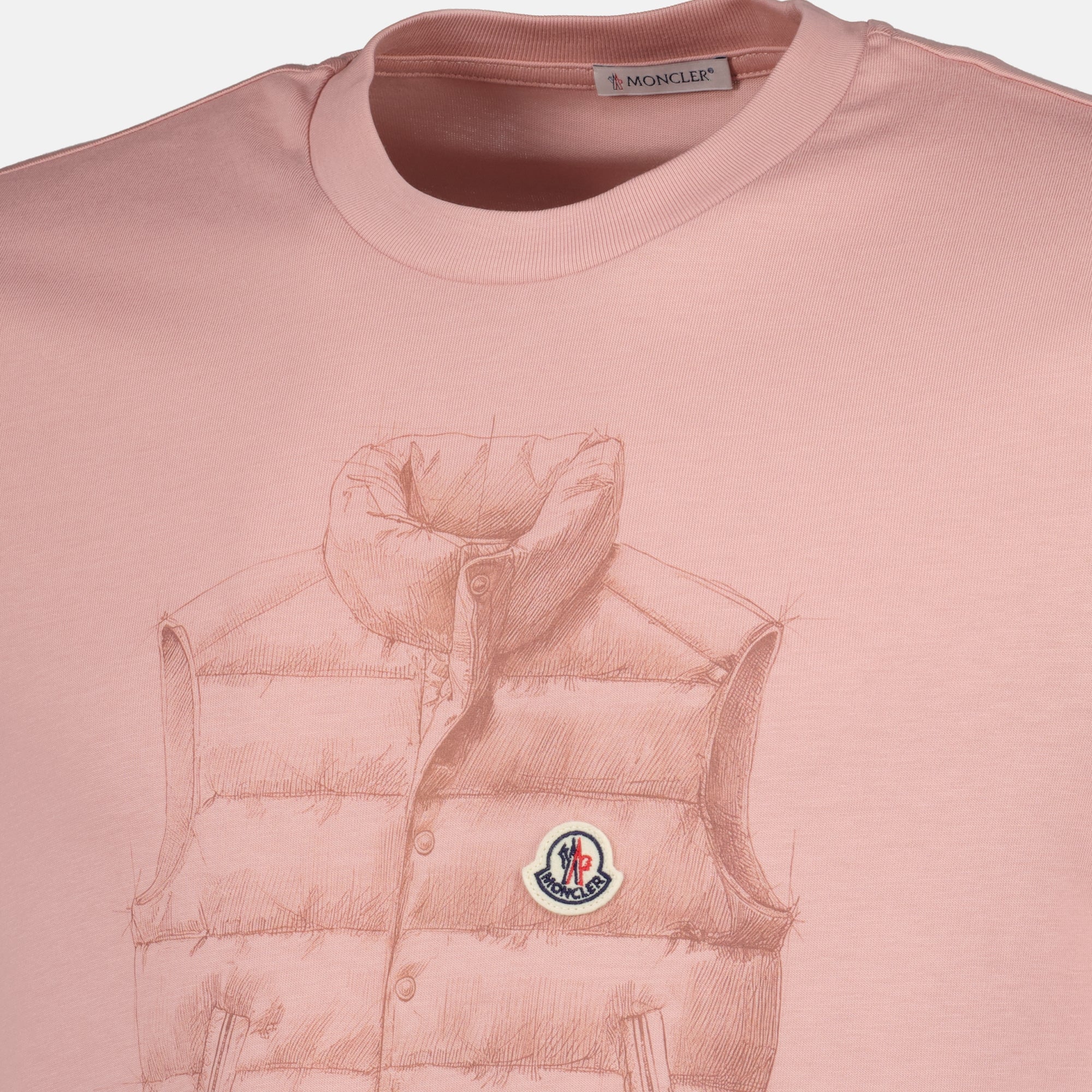 T-shirts Rosa Puffer Print T-Shirt Moncler Rose Homme