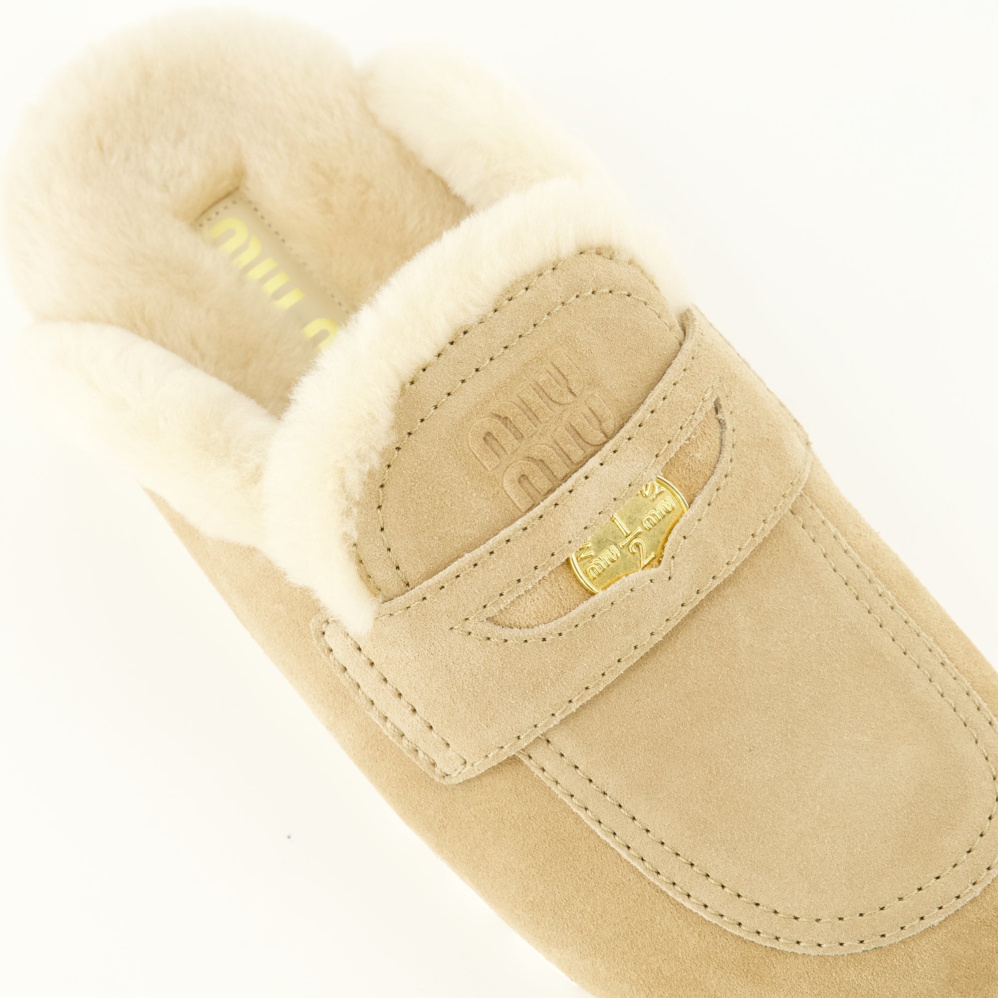 Chaussures ouvertes Mules de Pêlo Bege Miu Miu Beige Femme