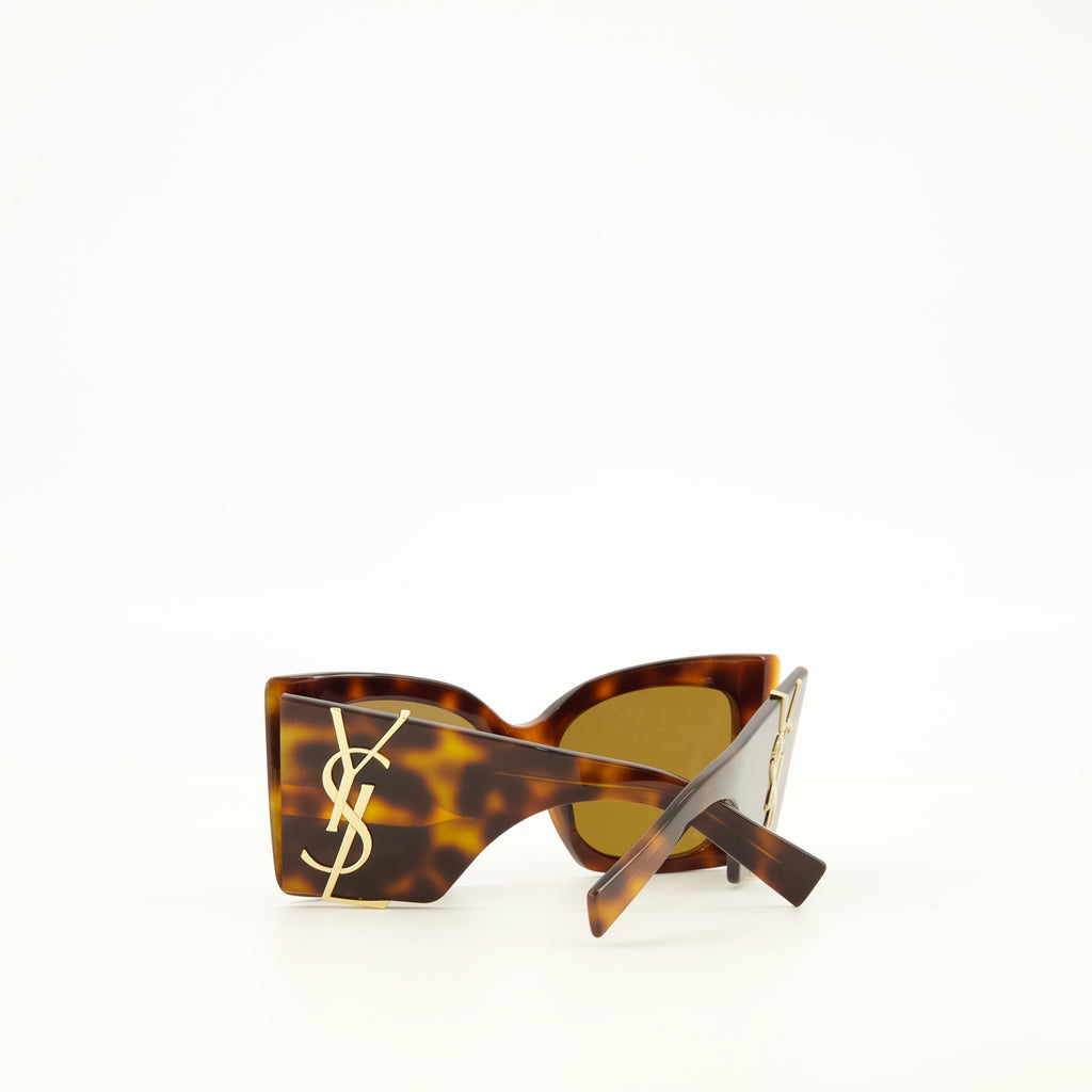 Lunettes SL M119 Blaze Sunglasses Saint Laurent Marron Unisexe