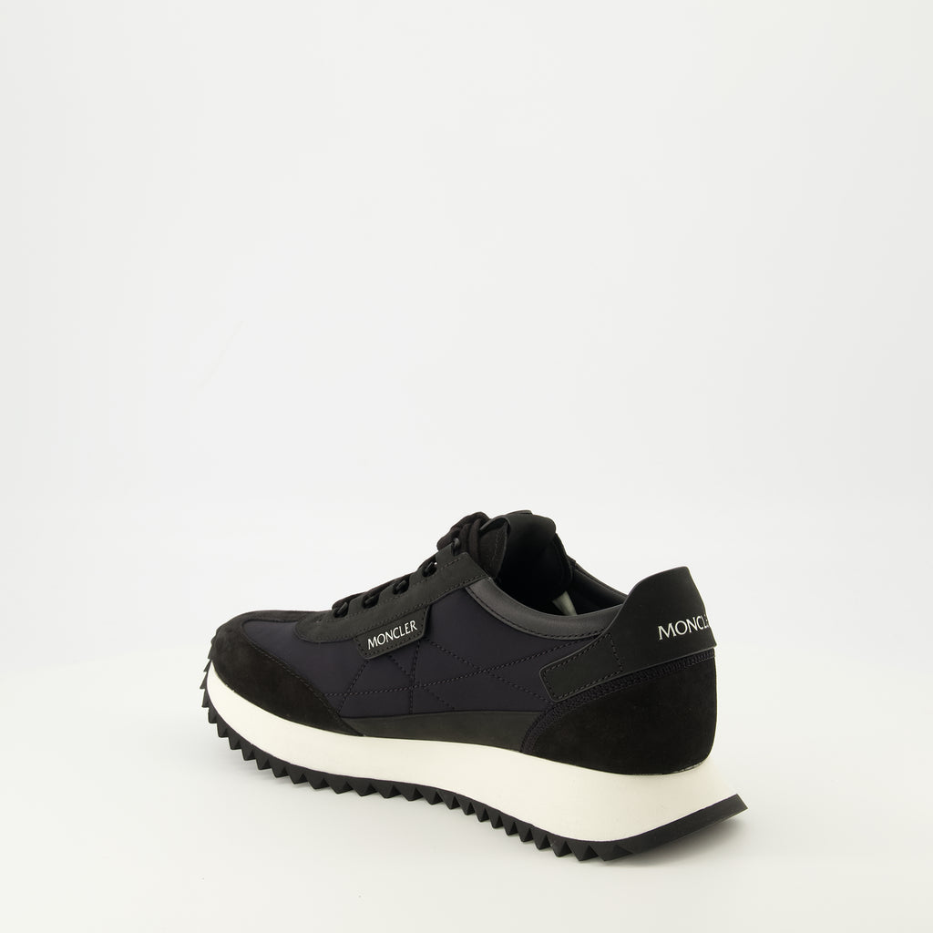 Image of the Moncler Men's Pacey 2 Black Sneakers - Spring-Summer 2026 Season - Three-Quarter Back Right View