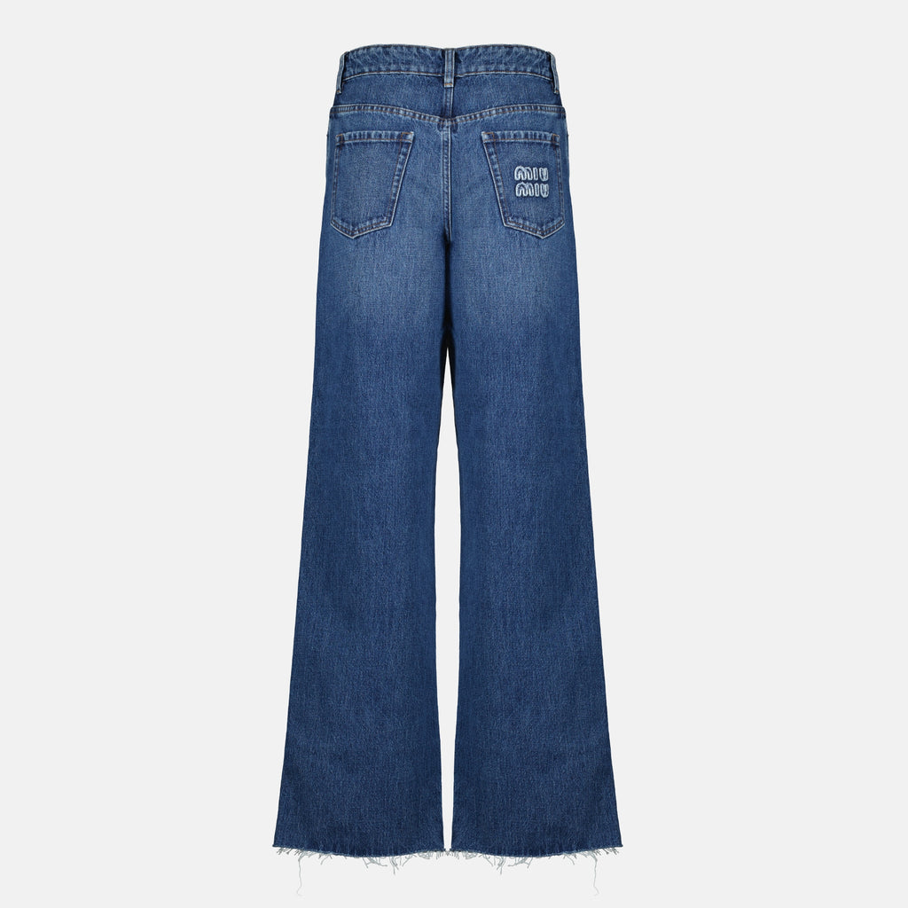 Immagine dell'articolo jeans in denim blu del marchio Miu Miu per donna - Collezione Primavera-Estate 2026 - Vista posteriore