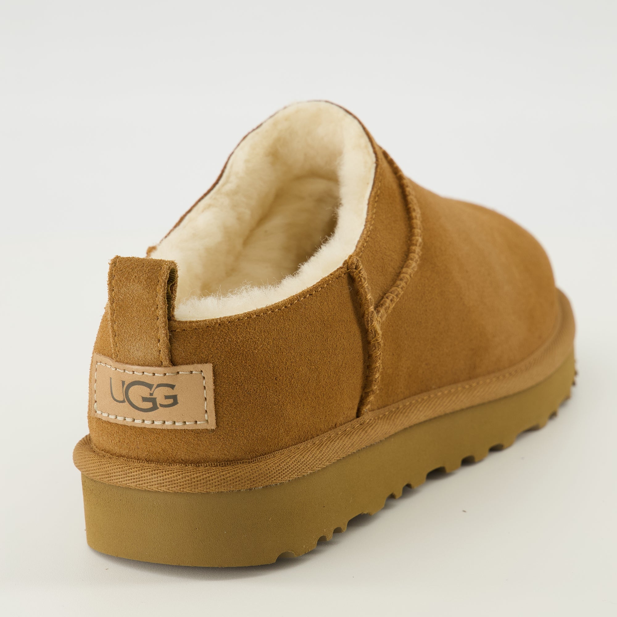 Image of the Ugg Classic Micro brown ankle boots for women - Spring-Summer 2026 season - Back view