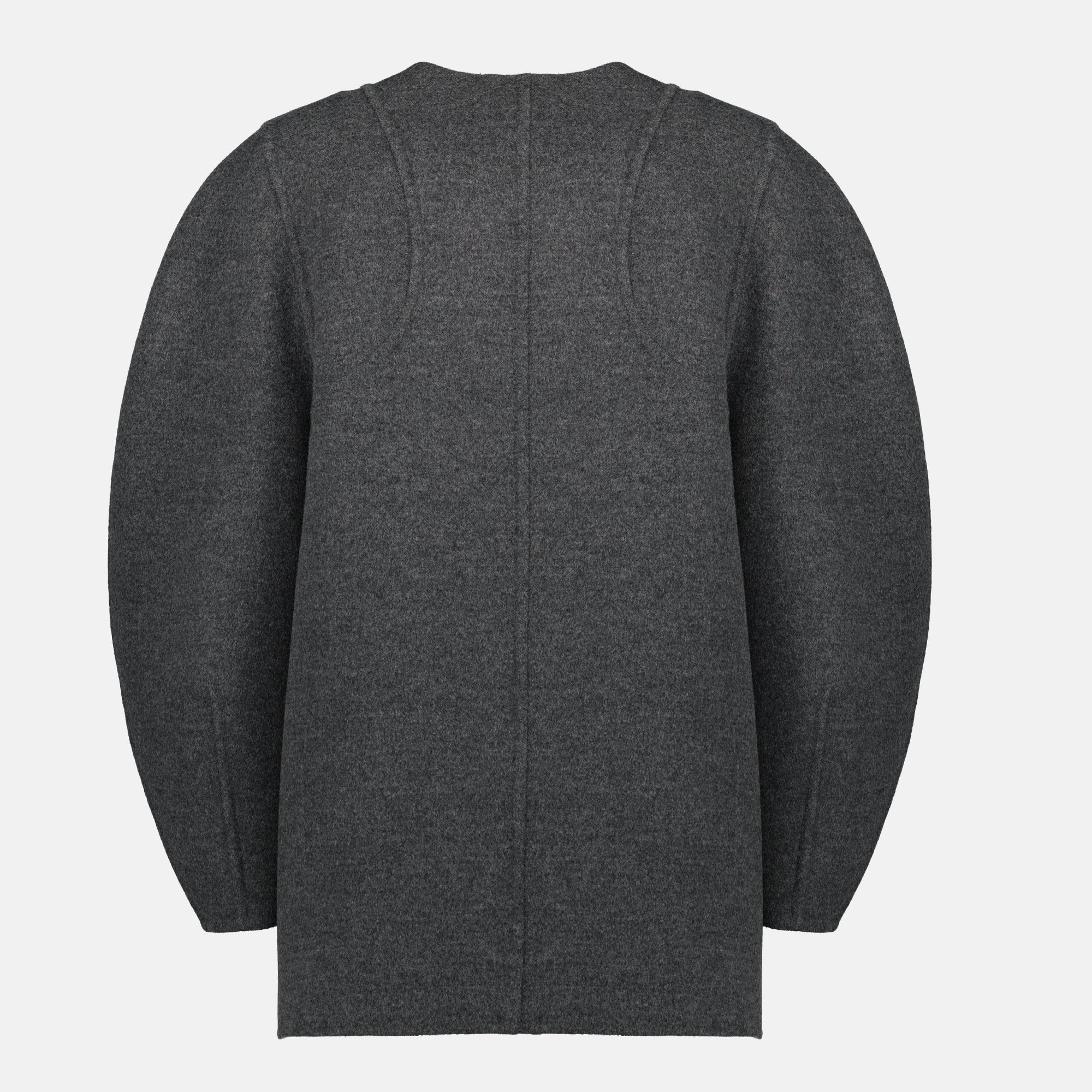 Image de l'article Manteau FF en laine gris de la marque Fendi pour Femme - Saison Automne-Hiver 2025 - Vue de Dos