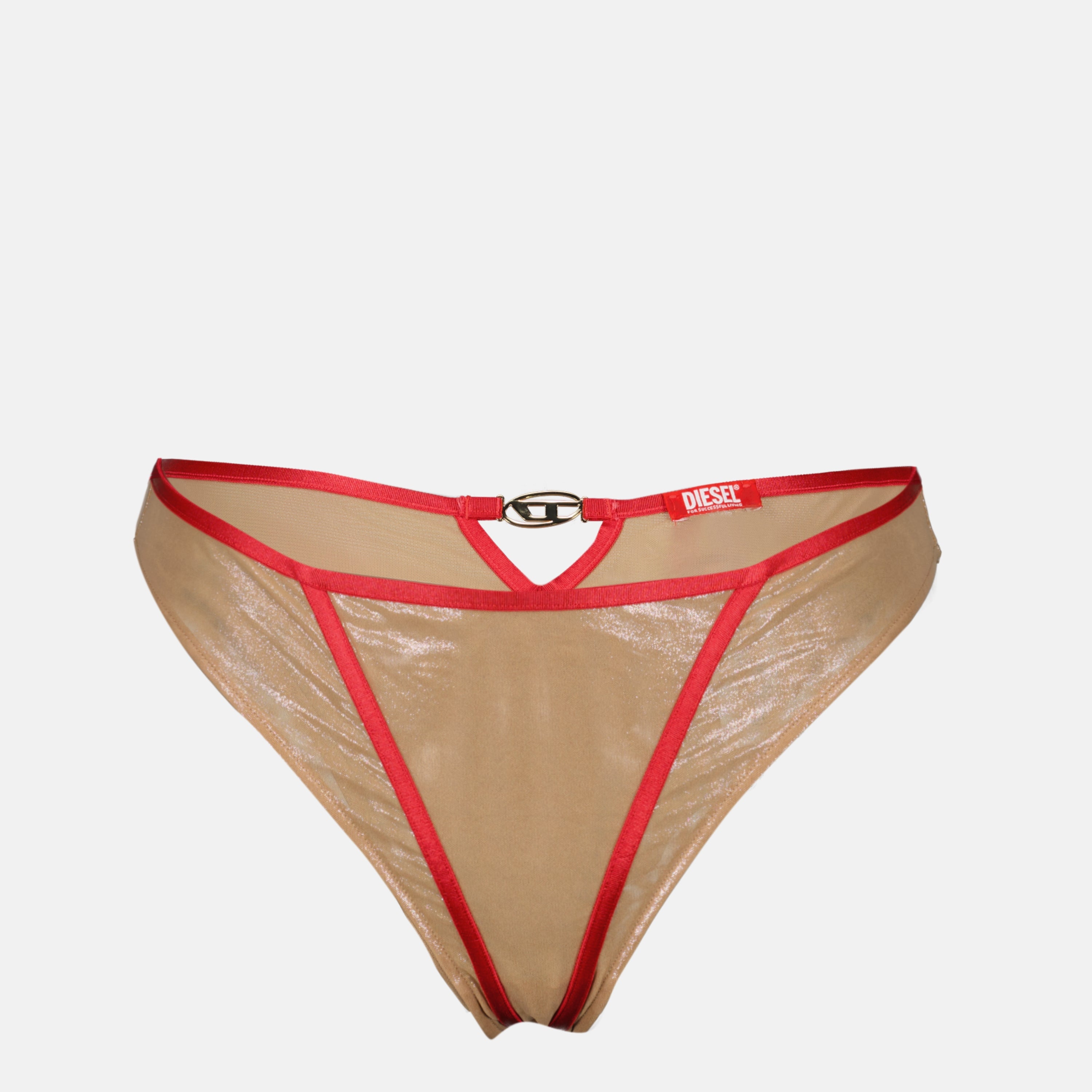 Image de l'article Tanga Janie-GFT doré et rouge de la marque Diesel pour Femme - Saison Printemps-Été 2026 - Vue de Face