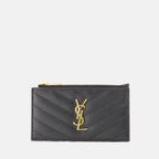 Small leather goods Cassandre Card Holder Fragments Saint Laurent Black Femme