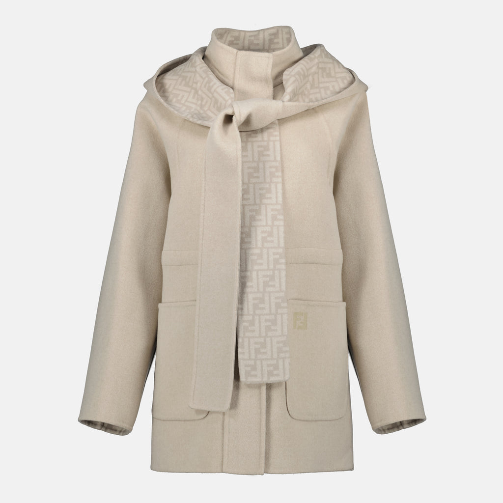 Image de l'article Parka FF en laine de la marque Fendi pour Femme - Saison Automne-Hiver 2025 - Vue de Face