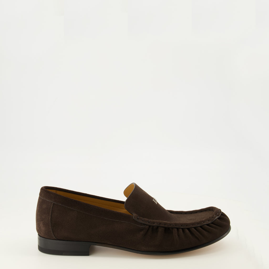 Mocassins Mocassins Maurice en veau velours marron foncé Dior Marron Homme