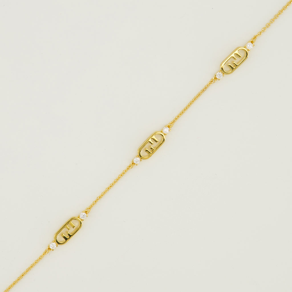 Image of the Fendi Women's O'Lock Gold Necklace - Autumn-Winter 2025 Season - Detailed View_2