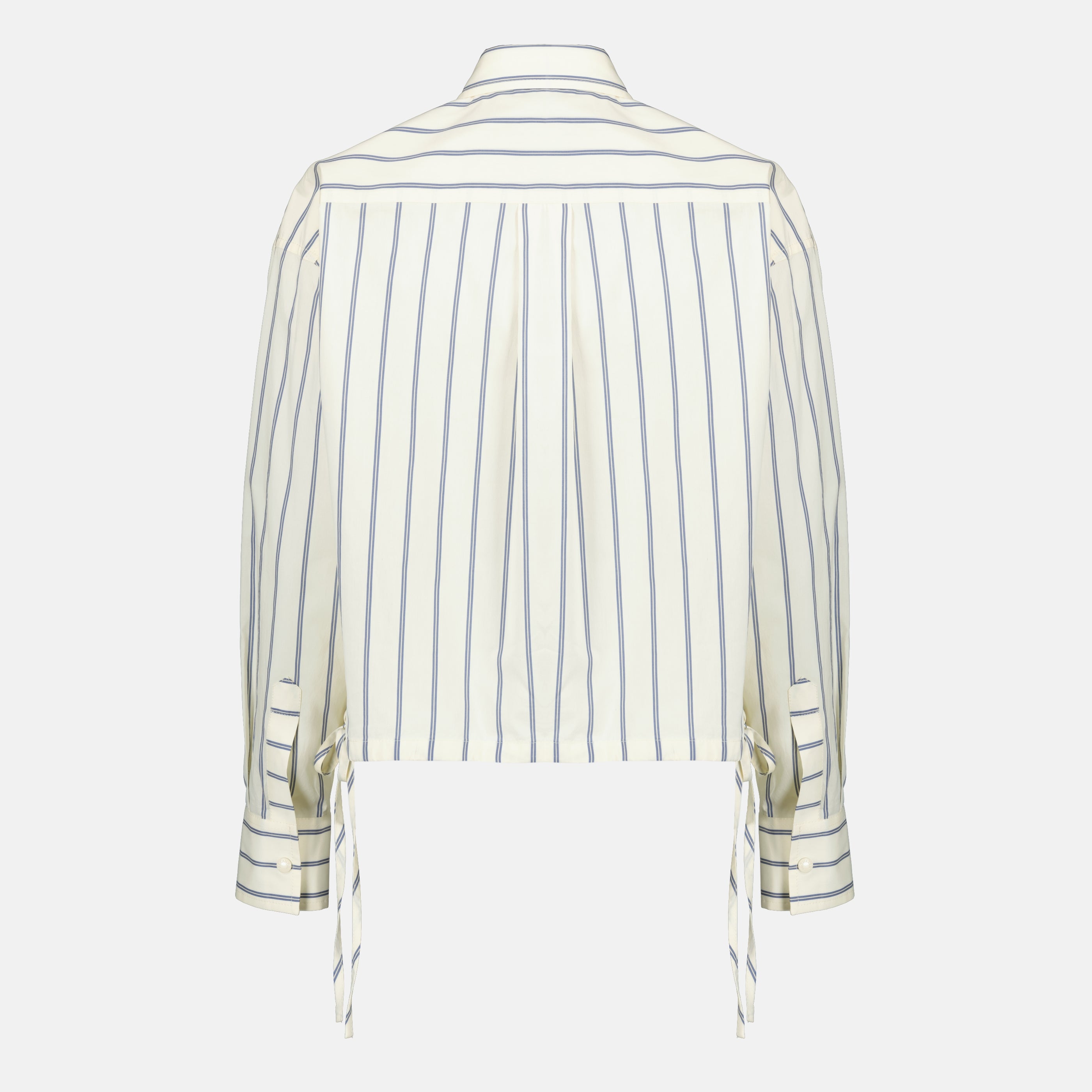 Chemises Chemise rayée en coton et soie Moncler Blanc Femme