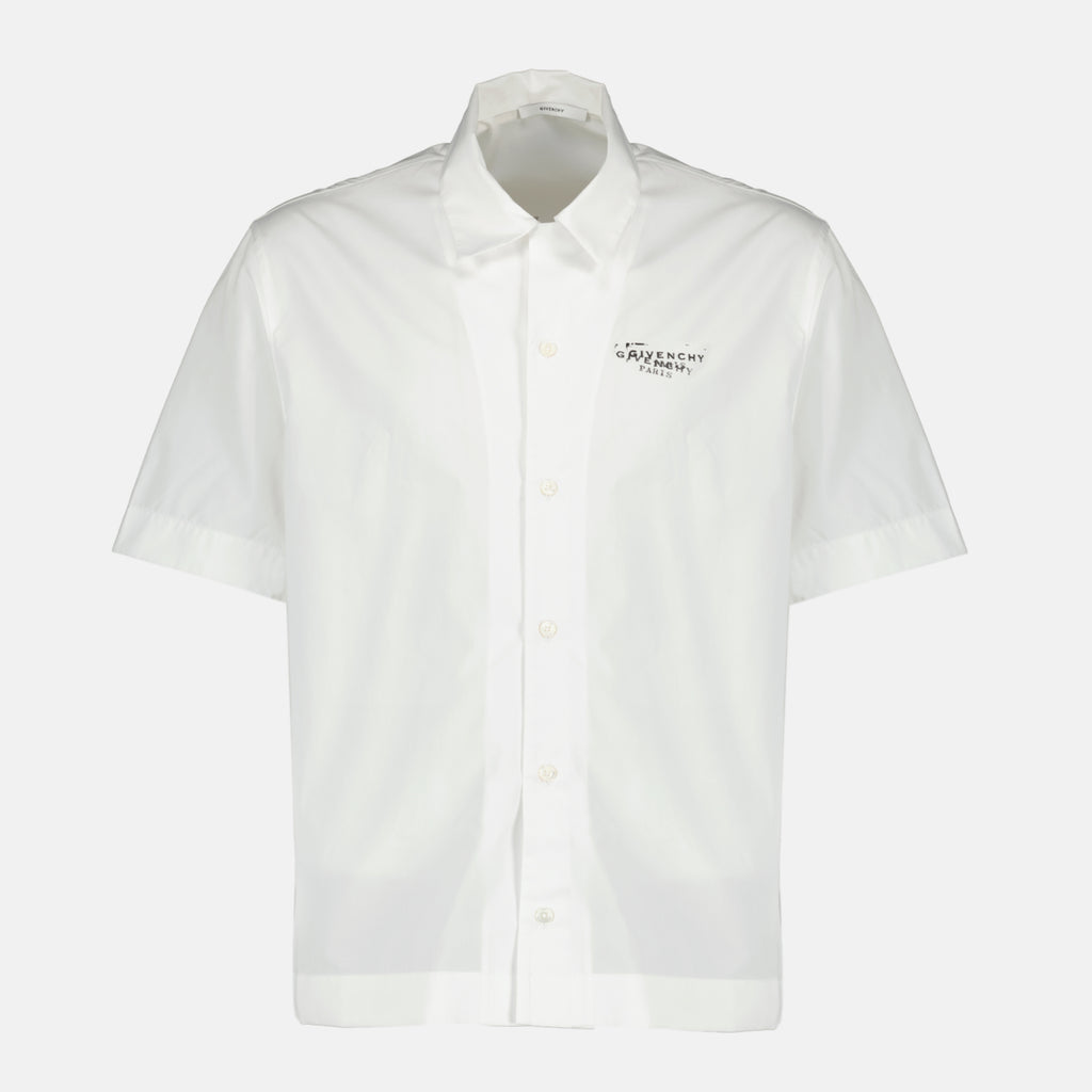 Image of the Givenchy Stamp white shirt from the Givenchy brand for Men - Spring-Summer 2026 - Front View