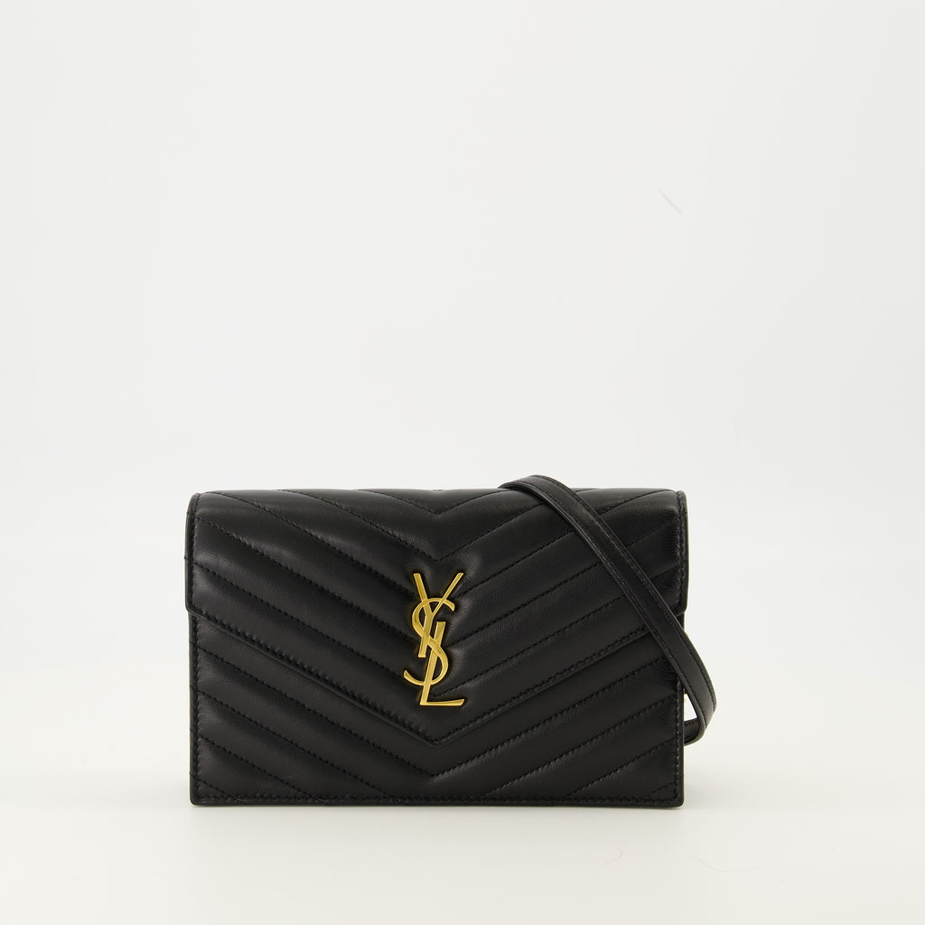 Bild der Kettenumschlagbrieftaschen der Marke Saint Laurent für Frauen - Herbst-Winter 2025 - Vorderansicht