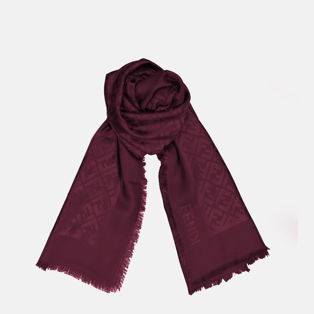 Immagine del scialle FF bordeaux di Fendi per donna - Stagione Primavera-Estate 2026 - Vista Posteriore