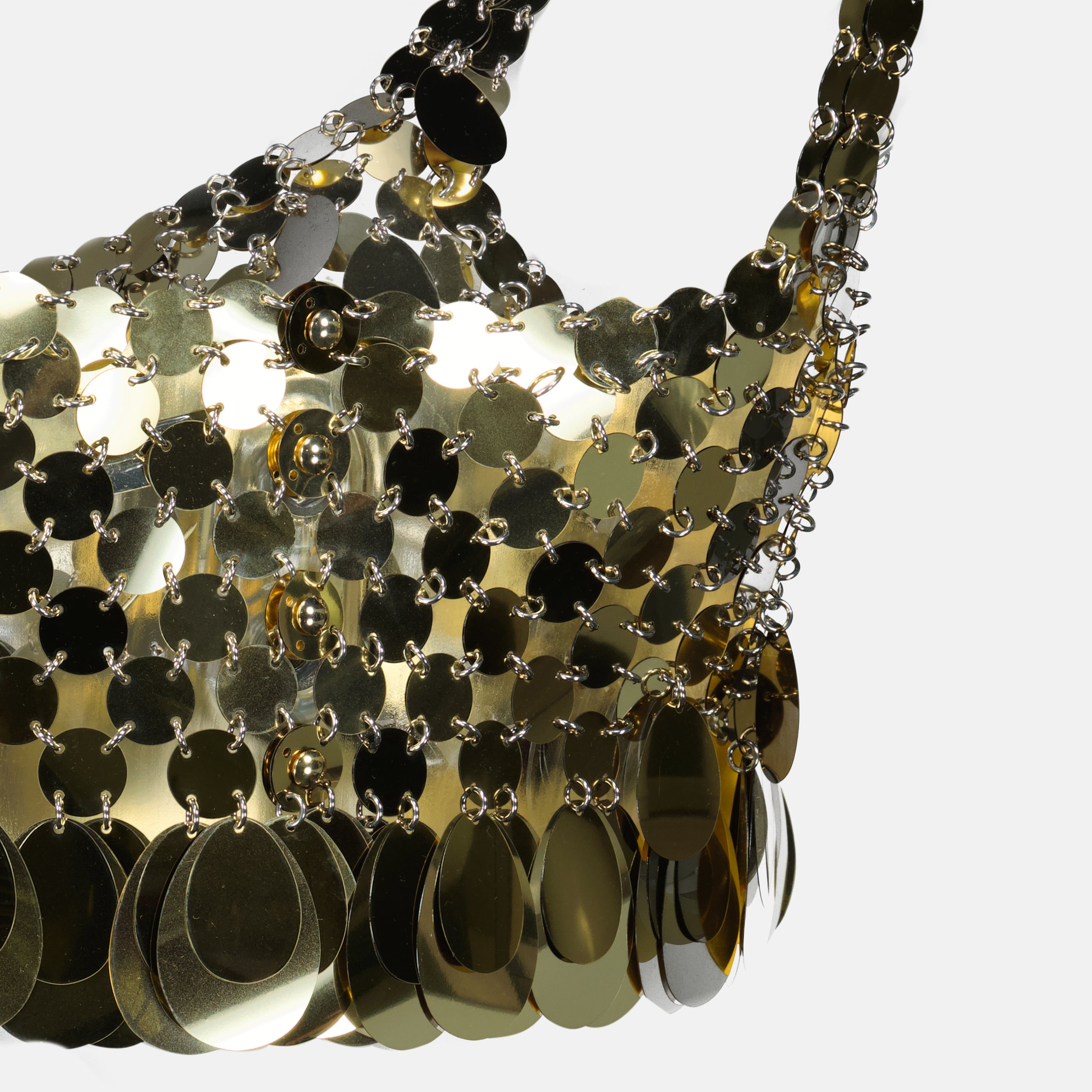 Image de l'article Brassière en pastilles Sparkle dorées de la marque Rabanne pour Femme - Saison Printemps-Été 2026 - Vue détaillée_2