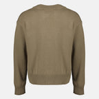 Image de l'article Pull AMI de coeur beige en laine ete coton de la marque Ami PARIS pour Unisex - Saison Printemps-Été 2026 - Vue de Dos
