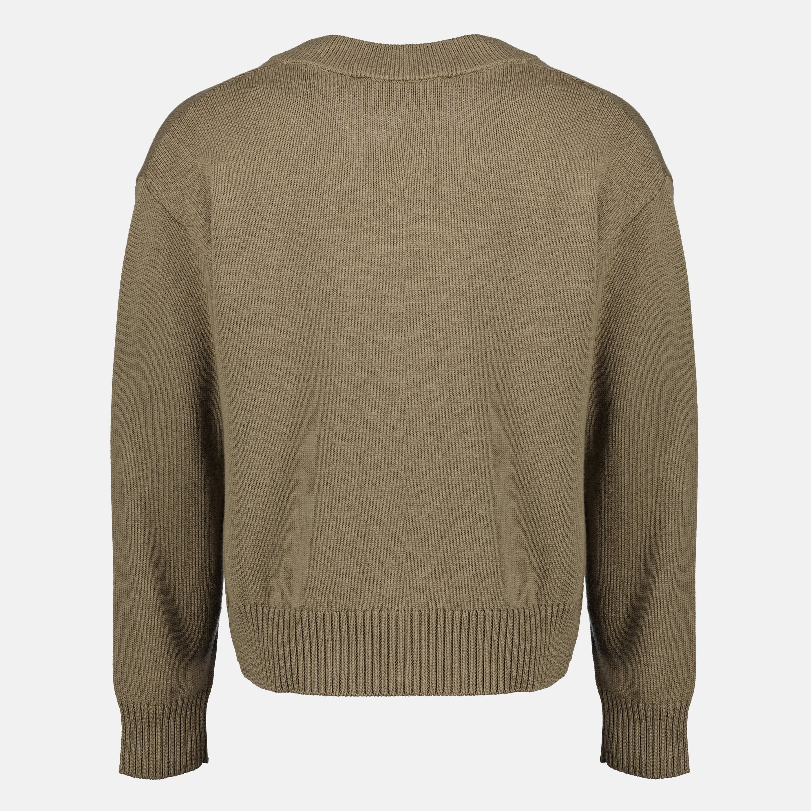 Maille Pull AMI de coeur beige en laine ete coton Ami PARIS Beige Unisexe