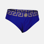 Strandmode Medusa Greca Schwimmslip Versace Blau Homme