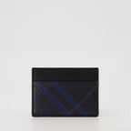 Kleine Lederwaren Check Card Holder Burberry Dunkelblau Herren