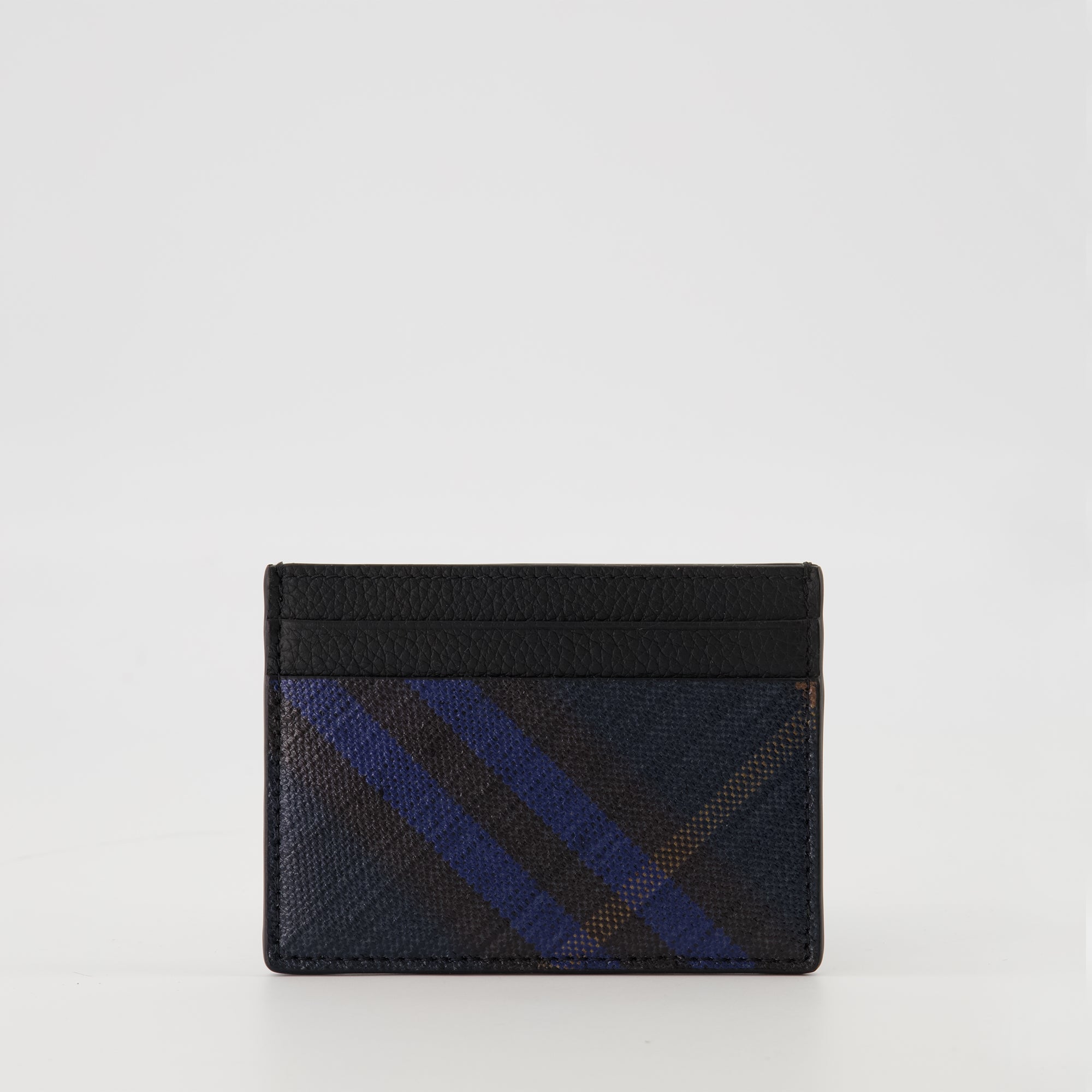 Kleine Lederwaren Check Card Holder Burberry Dunkelblau Herren