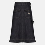 Jupes Falda Midi de Mezclilla Azul Moncler Bleu foncé Femme