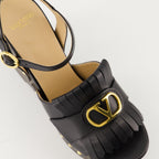 플랫폼 슈즈 VLogo 웨지 샌들 Valentino Garavani 검은색 Femme