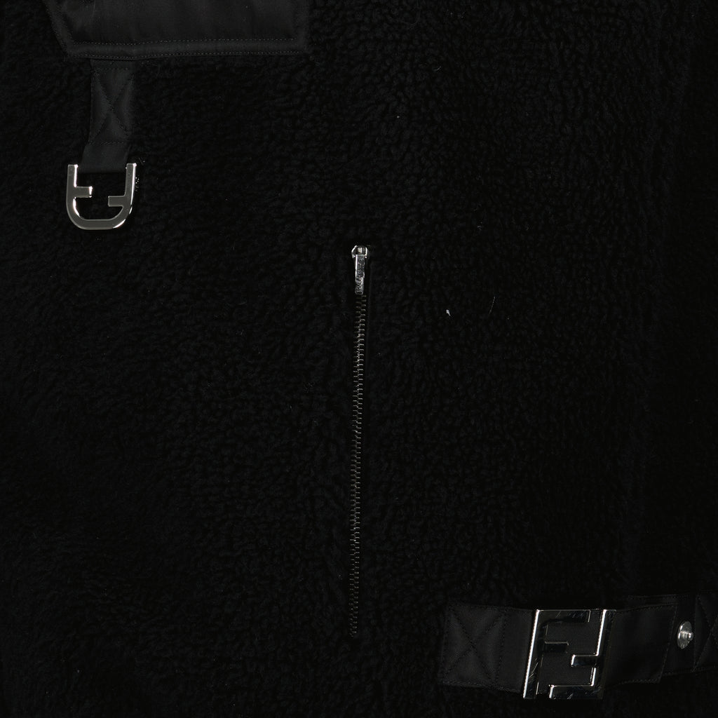 Image of the item Black teddy sleeveless jacket by Fendi for Men - Spring-Summer 2026 - Detailed View_1