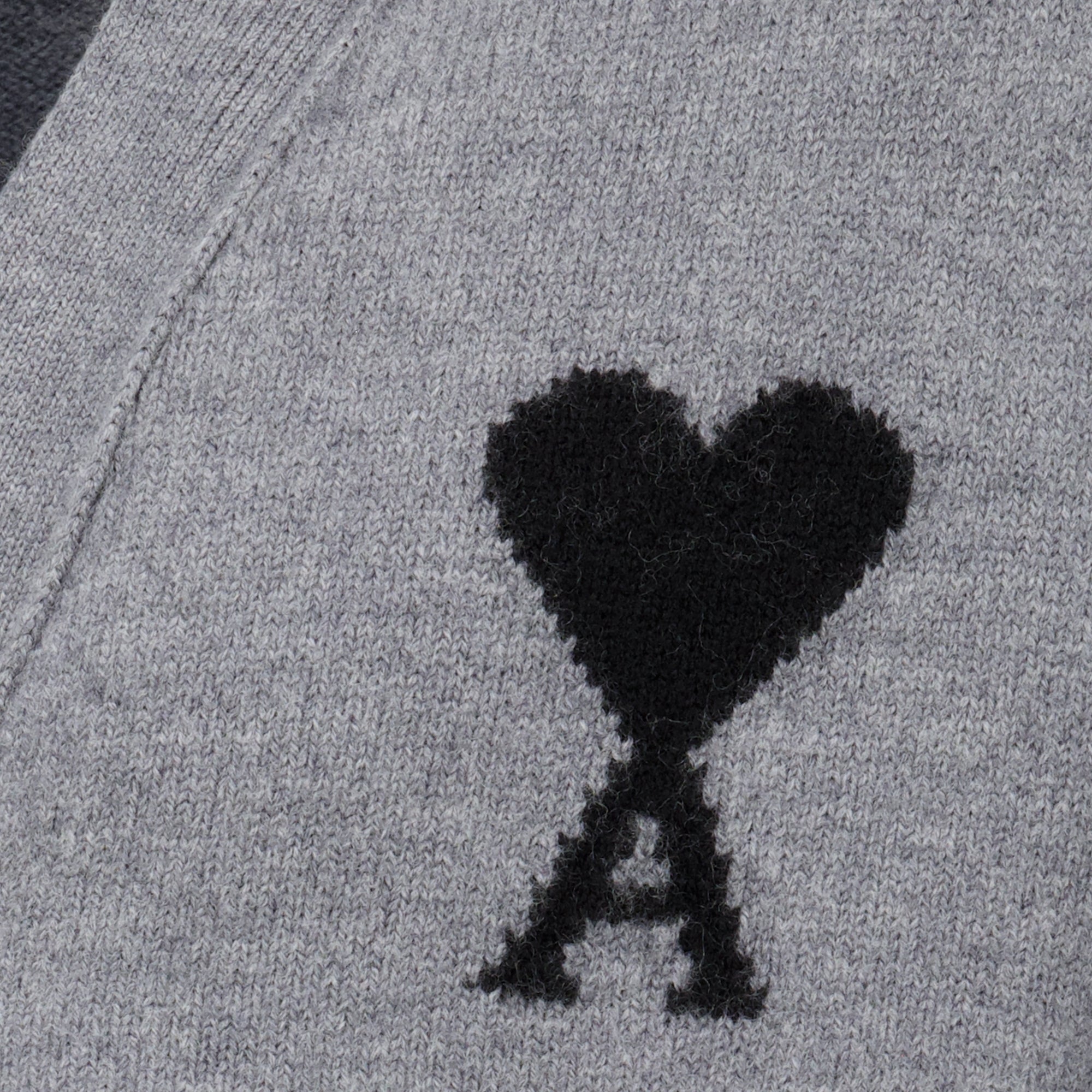 Maille Grau AMI Herz Cardigan aus Wolle Ami PARIS Gris Unisexe