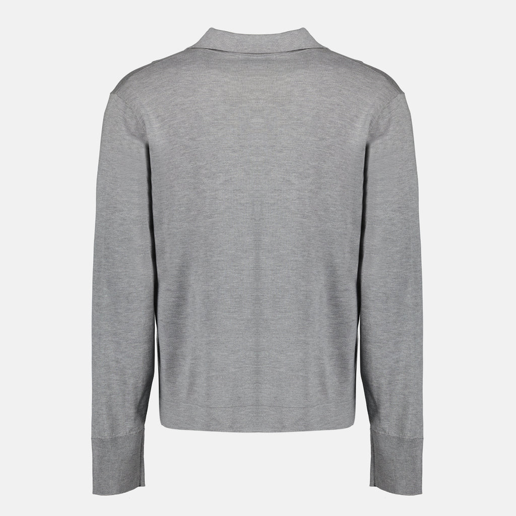 Imagem do artigo Polo Simone cinza em lyocell e lã da marca Officine Générale para Homem - Coleção Primavera-Verão 2026 - Vista Traseira