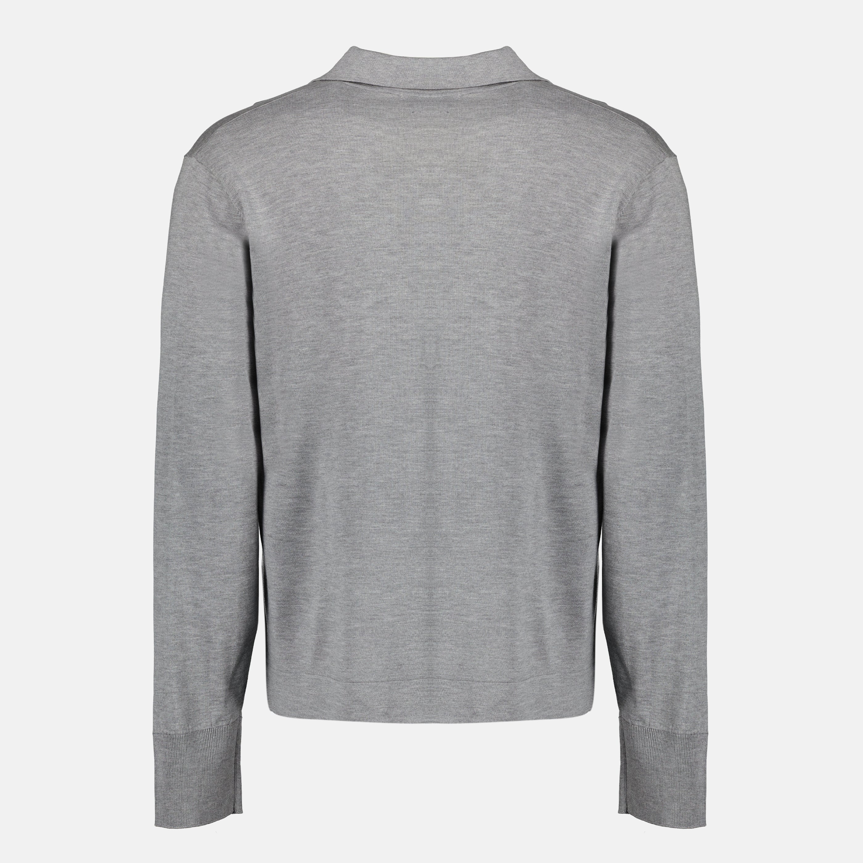 Polos Polo Simone gris en lyocell et laine Officine Générale Gris Homme