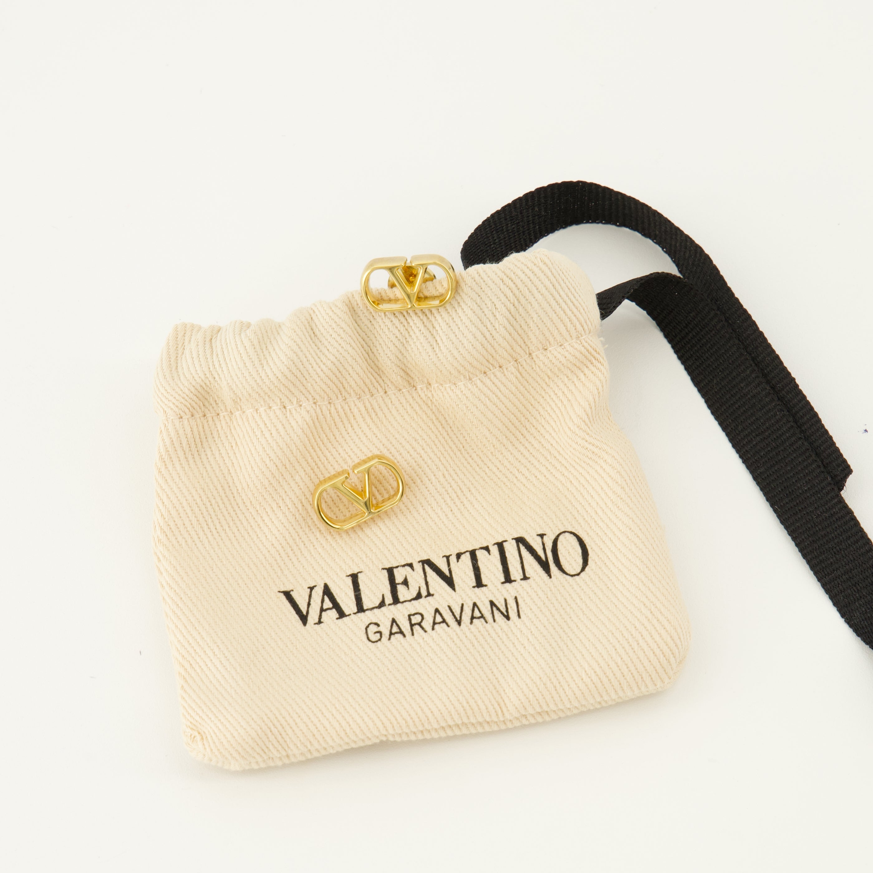 Bijoux Boucles d'oreilles VLogo en métal doré Valentino Garavani Doré Femme