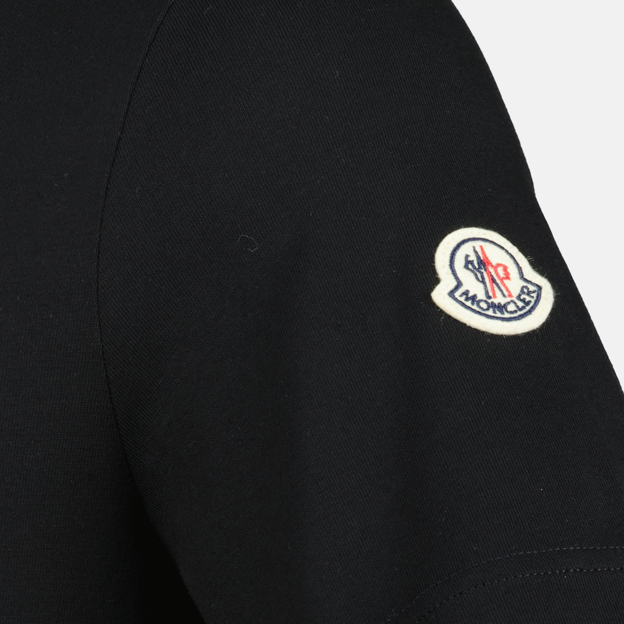 T-shirt T-Shirt con Logo Ricamato Moncler Nero Homme