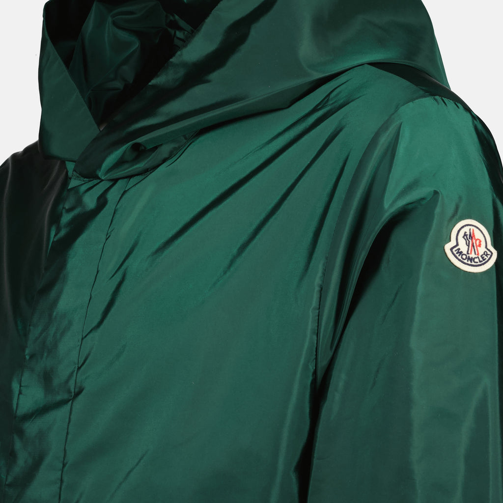 Image of the Grandas green windbreaker from the Moncler brand for Men - Spring-Summer 2026 - Detailed View_1
