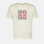 T-shirt T-Shirt Stampata 4G Givenchy Beige Homme