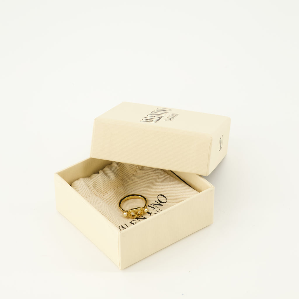 Bijoux Anello Ovalette in Metallo e Cristalli Swarovski® Valentino Garavani Doré Femme