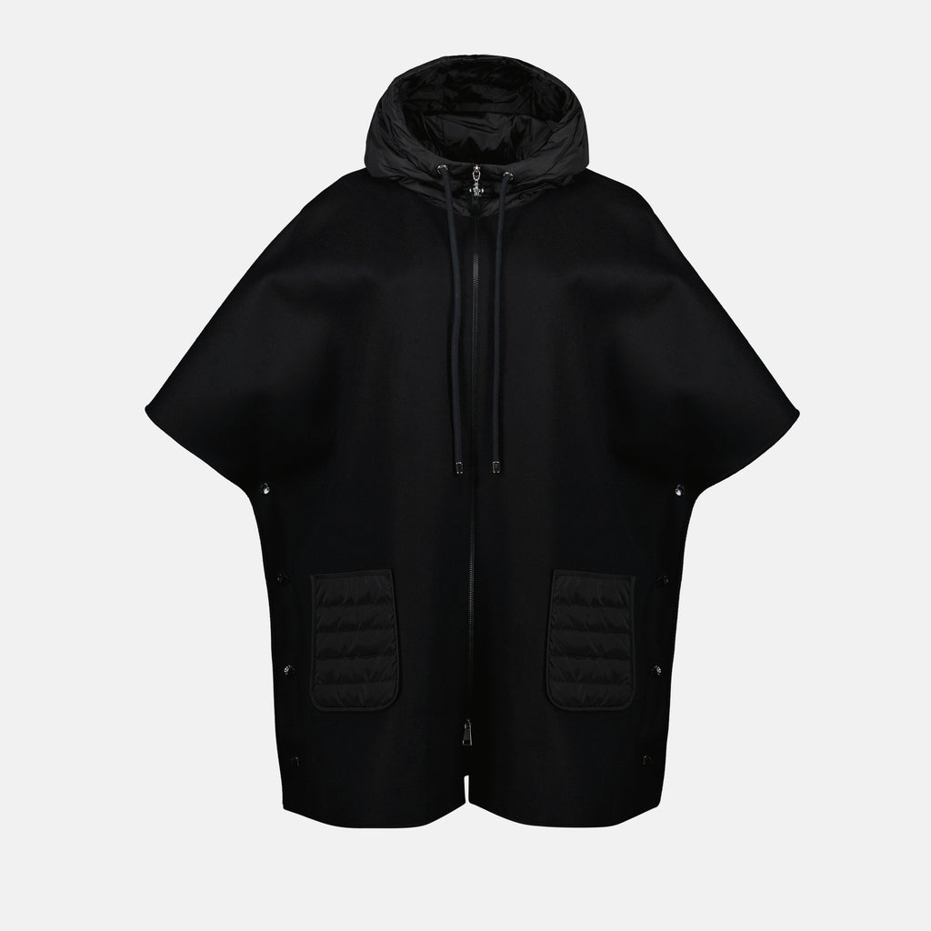 Jaquetas Cape à capuche Moncler Preto Femme