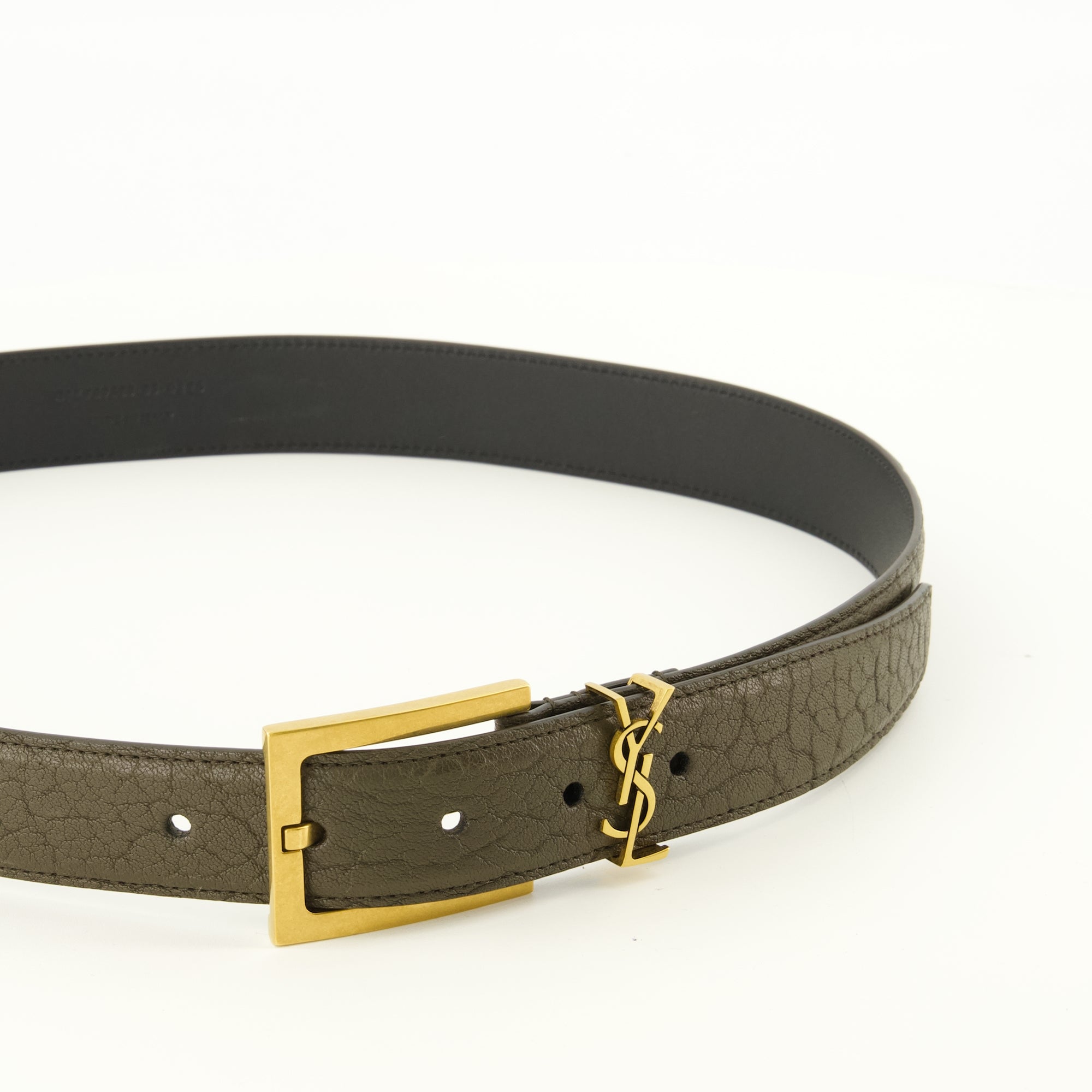 Ceintures カサンドル カーキベルト Saint Laurent Kaki Femme