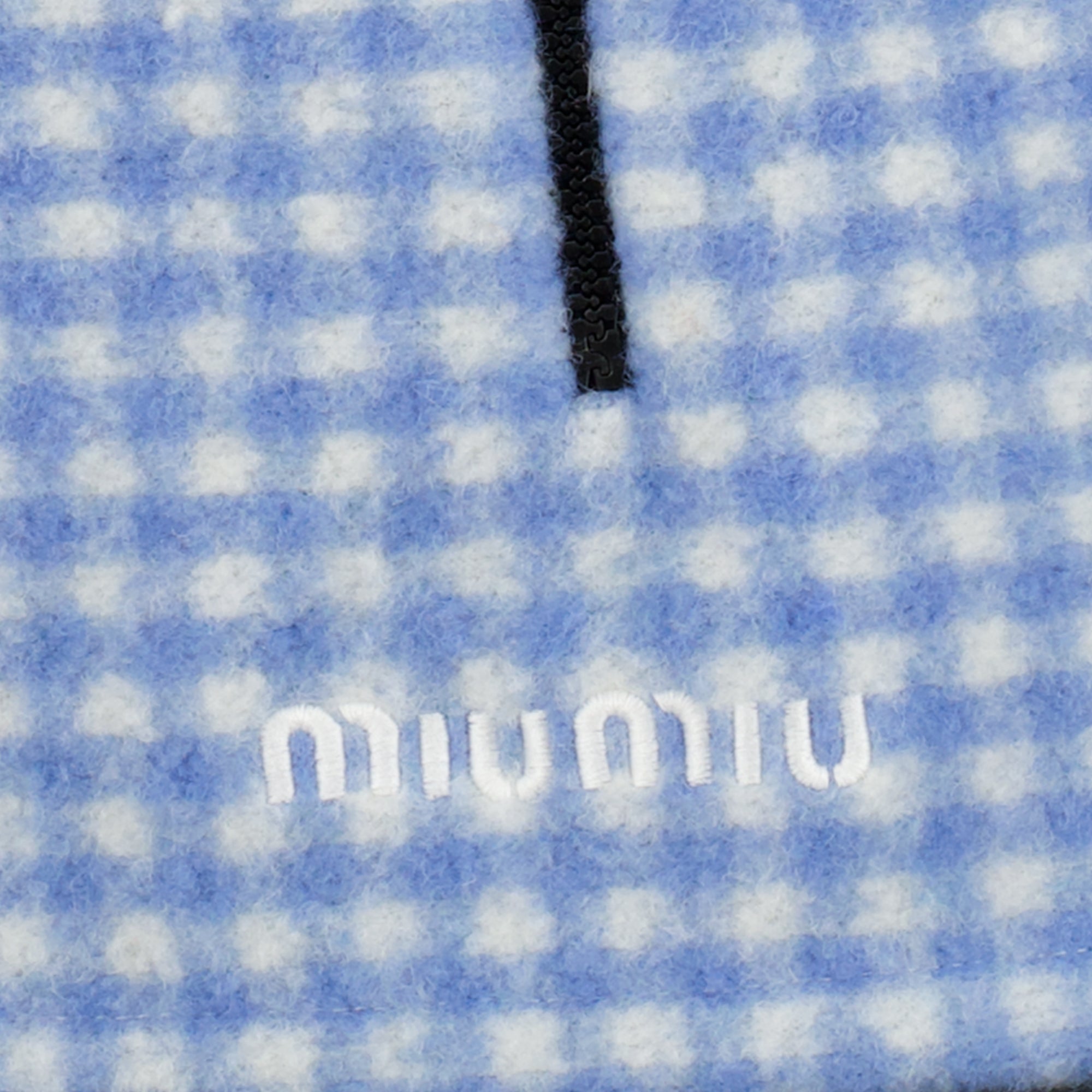 Jupes Saia Mini Vichy em Fleece Miu Miu Bleu Femme