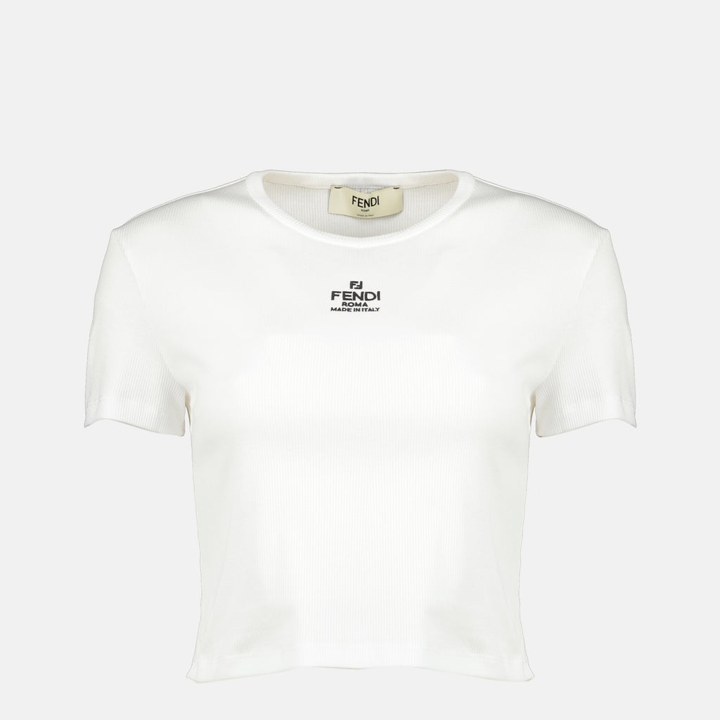 Image de l'article Haut court Fendi Roma blanc de la marque Fendi pour Femme - Saison Printemps-Été 2026 - Vue de Face