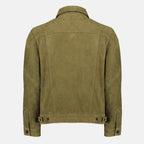 Vestes Chaqueta de Ante Verde Oliva Liam Officine Générale Kaki Homme