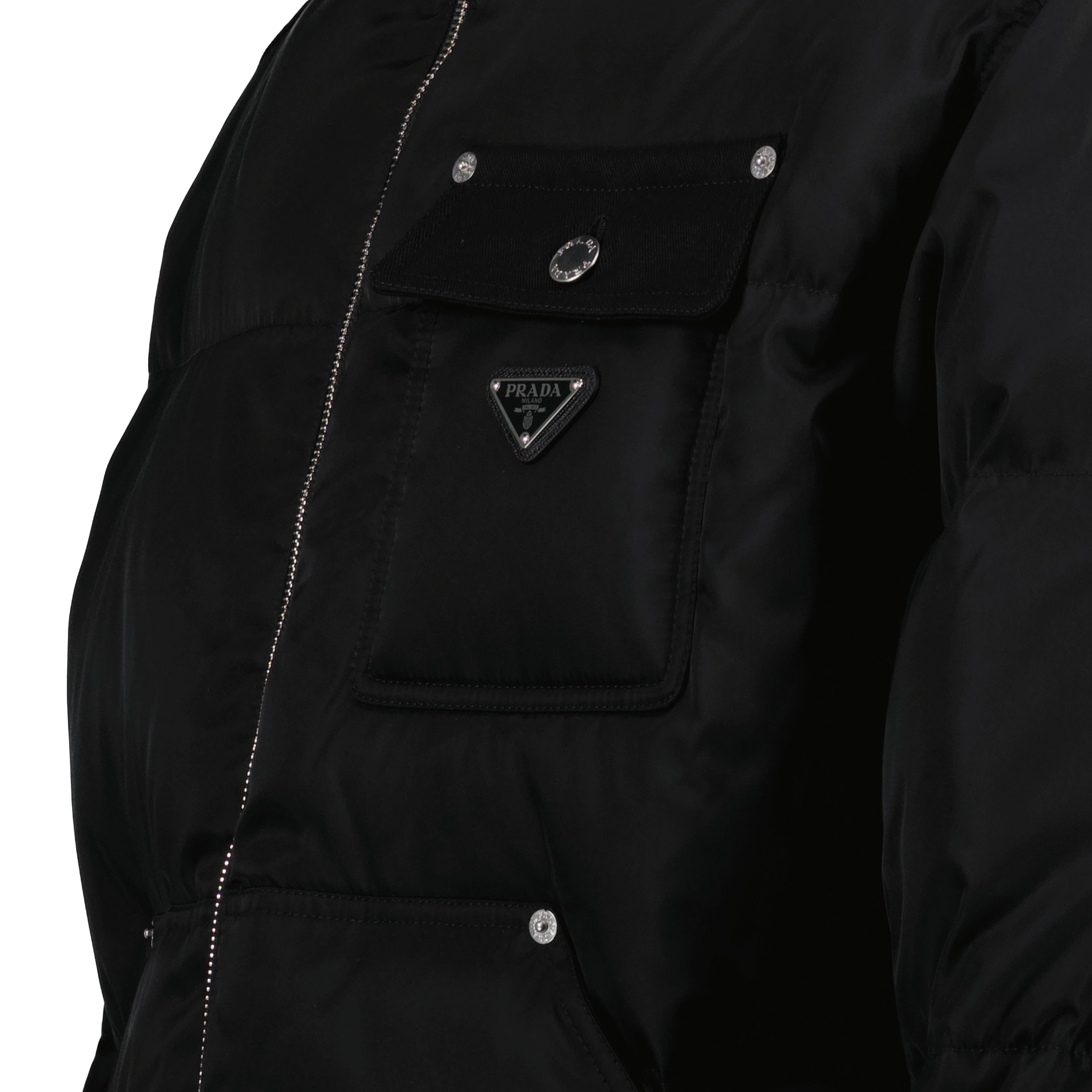 Manteaux Doudoune en Re-Nylon Prada Noir Homme