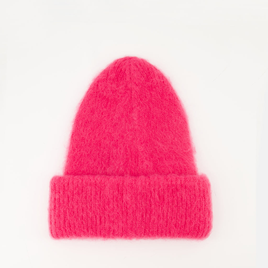 Image of the Moncler women's wool and mohair beanie - Autumn-Winter 2025 - Back view