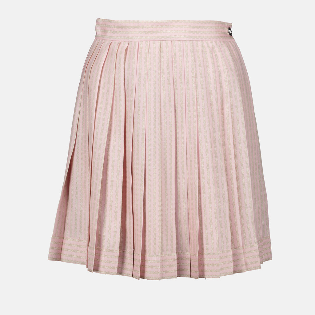 Skirts Pleated Silk Skirt Versace Pink Femme