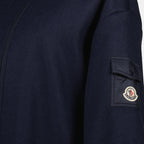 Giubbotti Cappotto in Lana Con Zip Moncler Blu scuro Donne