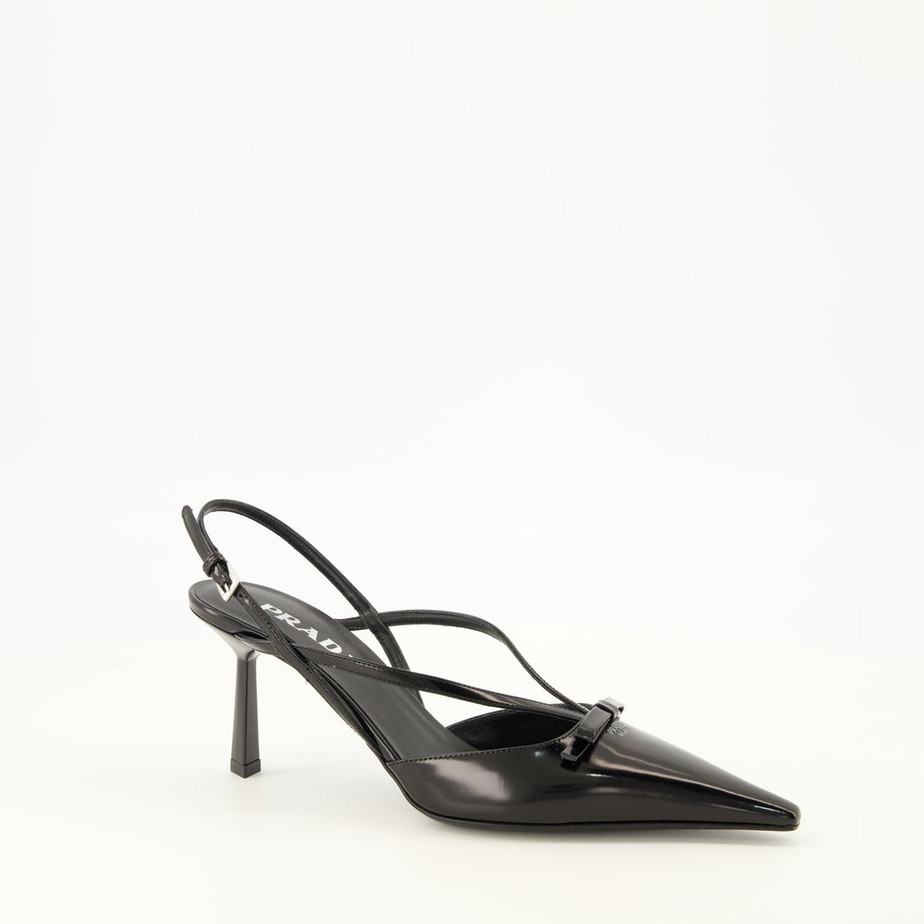 Escarpins Pumps in Pelle Nera Prada Noir Femme